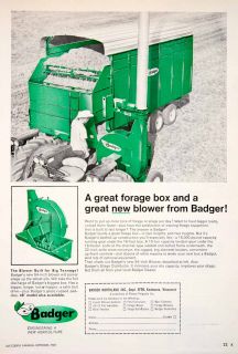 1968 Ad Badger Northland Kaukauna Wisconsin Blower Silo Advertisement
