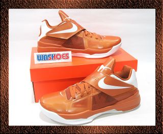 Nike Zoom KD IV 4 Texas Longhorn Burnt Orange White US 11 & 12 galaxy