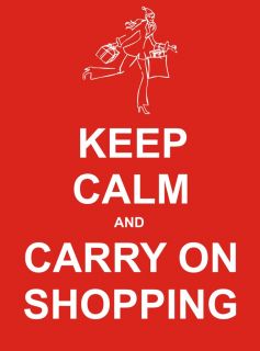 Keep Calm and Carry on Shopping Metal Plaque
