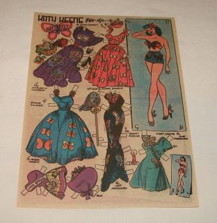 1984 Katy Keene Paper Dolls Page Butterfly Fashions