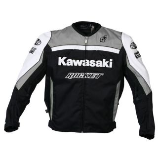 Kawasaki Supersport Jacket Motorcycle Joe Rocket Gunmetal White Size