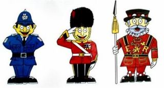 British Character Stickers Policeman Royal Guard Palace Guard Triple