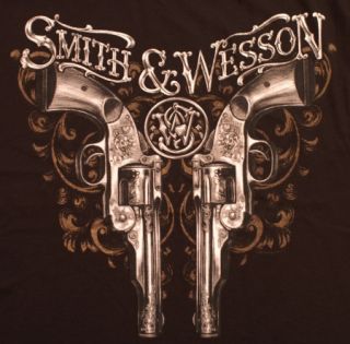 Smith Wesson T Shirt Double Pistols Black New