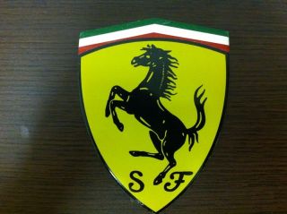 A030 Brand New Aftermarket Ferrari Logo Aluminium Plaque Plate Badge