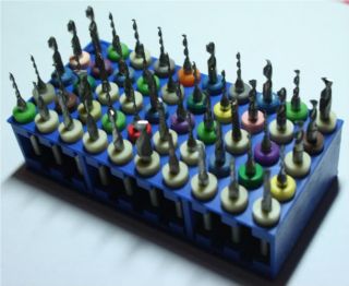 50 Carbide Micro Drills Bits Assorted Sizes Set PCB CNC Dremel Jewelry