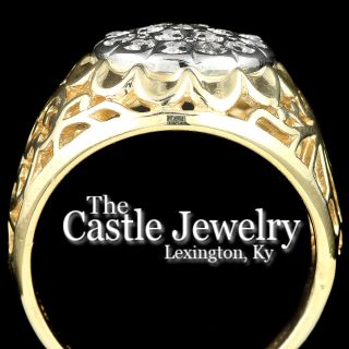 Gold Filigree Mounted 25ctw Diamond Kentucky Cluster Ring Deal