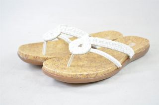 Kenneth Cole Reaction Glam Life White Jeweled Strap Flat Sandals