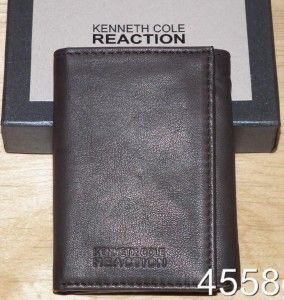 Kenneth Cole Brown Trifold Leather Wallet New in Box