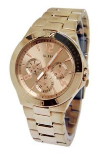 Guess U13624L1 Rose Gold Tone Chrono Dial Stainless Steel Band Women