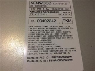KENWOOD KDC BT945U IN DASH CD//USB /HD RADIO RECEIVER W/ BLUETOOTH