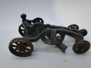 Antique Cast Iron Toy Grader Scraper w Driver Tractor Kenton