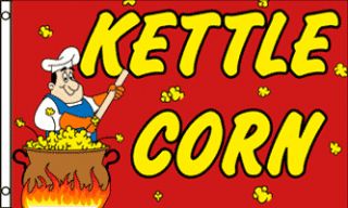 Huge 3x5ft Kettle Corn Flag Banner Sign Same Day SHIP