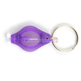 New 1 LED Super Bright Mini Flashlight Keychains Purple