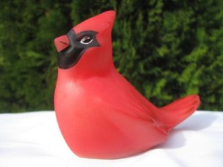 Art Glass Bird Gorgeous Red Cardinal Hand Painted by M Kibbe