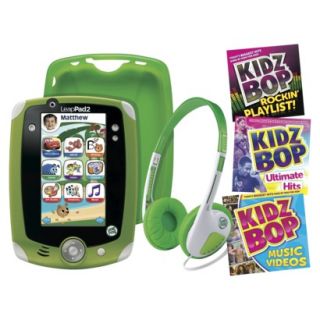 LeapPad2 Explorer Green Bundle Skin Headphones Music Kidz Bop Lot