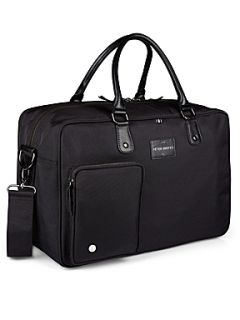 Peter Werth Alley leather and nylon holdall bag Black   