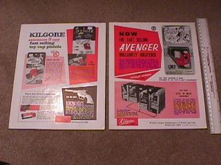 Kilgore Cap Gun 1950s Avenger Cowboy Holster Set Salesman Ad Sheet