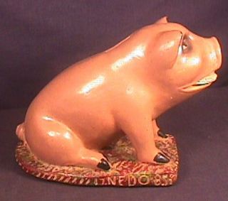 RARE Signed Early Chalkware Pig Piggy Bank