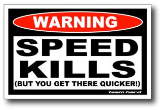 Speed Kills Funny Sticker Decal 4x4 Team Hard ATV UTV