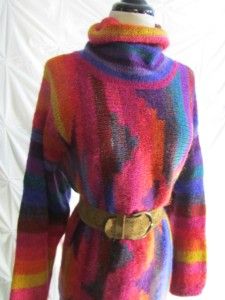Mariea Kim Pink Indian Turkish Kilim Wool Blend Oversize Sweater Dress