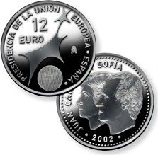 Spain 2002 12 Euro Silver Coin Presidency EU Proof