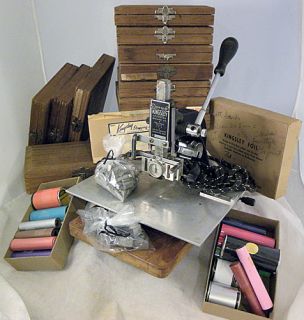 Vintage Kingsley Stamping Embossing Machine Lots of Typeset and Foil