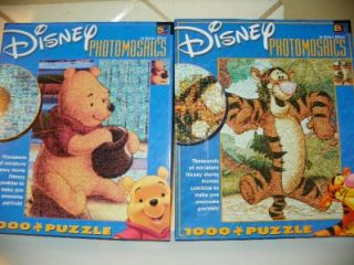 Set of 2 Disney Photomosaics Winnie The Pooh & Tigger 1000 PC Jigsaw