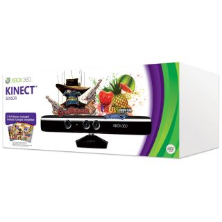 Kinect Sensor w Adventures Game Gunstringer Fruit Ninja Token Xbox 360