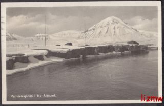 NY Alesund Radio Masts Kings Bay Spitsbergen 1933 Card