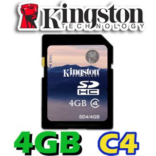 Kingston 4GB 4G SD SDHC Class 4 Secure Digital Flash Memory Card