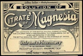 10 Kingsburg California Antique Drug Store Pharmacy Medicine Bottle
