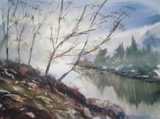 River Tummel Perth and Kinross Scotland Original Watercolour Painting