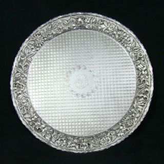 Kirk Son Co Sterling Silver Repousse Quilted Round Platter