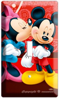 Mickey Mouse Minnie Kissing Single Light Switch Wall Plate Cover Kids