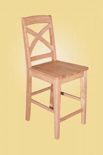 Set of 2 Solid Wood Counter Height Stool Dining Kitchen Chair in Oak