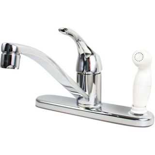 87554 Adler One Handle Low Arc Kitchen Sink Faucet w/ Spray Chrome