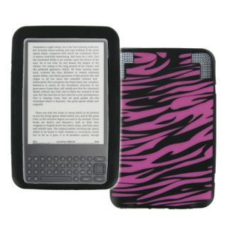 For  Kindle 3 Hot Pink Zebra Skin Soft Silicone Case Cover
