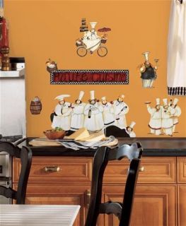 Italian Fat Chef Kitchen Decor Wall Stickers Peel and Stick Decals