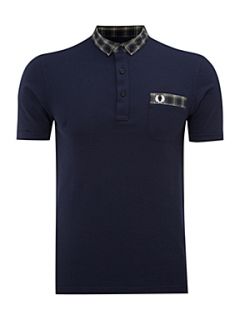 Fred Perry Woven checked polo shirt Navy   