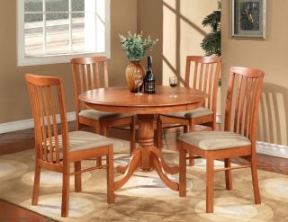 5pc Hartland Round Dinette Kitchen Table Set with 4 Cushion Chairs