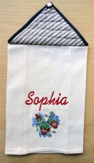 Personalized Embroidered Kitchen Hand Towel Pot Holder Topper