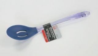 Silicone Slotted Straining Spoon Kitchen Utensil Blue