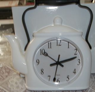 Kitchen Wall Clock, White Plastic with Black Novelty Hands, Fun Clock
