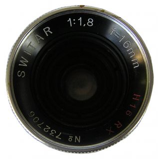 Paillard Bolex Switar 16mm F1 8 C Mount Lens EXC