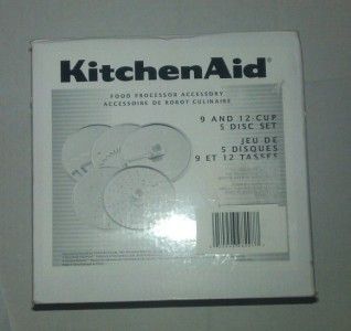 New KitchenAid 9 and 12 Cup Food Processor 5 Disc Set FREE Open Box
