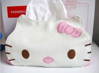 Hello Kitty PU Leather Tissue Kleenex Box Cover Holder