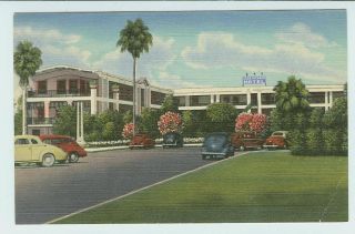 B0106 Autos Casa Ricardo Hotel Kingsville TX 1950 Postcard
