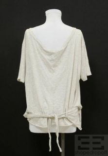 Jacobs Oatmeal Semi Sheer Cotton Knit Tie Front Top Size Medium