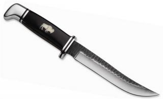 Buck Fixed Blade Guide Knife w/ Chip Flint Blade & Buffalo Horn Handle