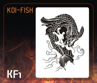 Airbrush Stencil Template Japanese Dragon Koi Fish New Koi Fish KF1